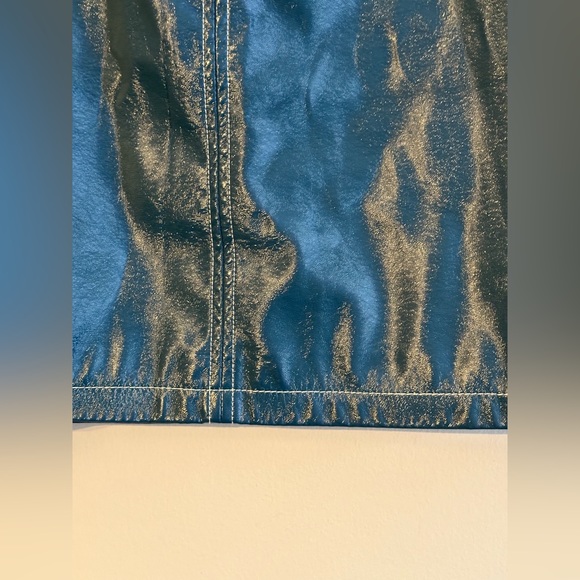 Faux Leather Teal Mini Skirt - Urban Outfitters - Picture 5 of 9